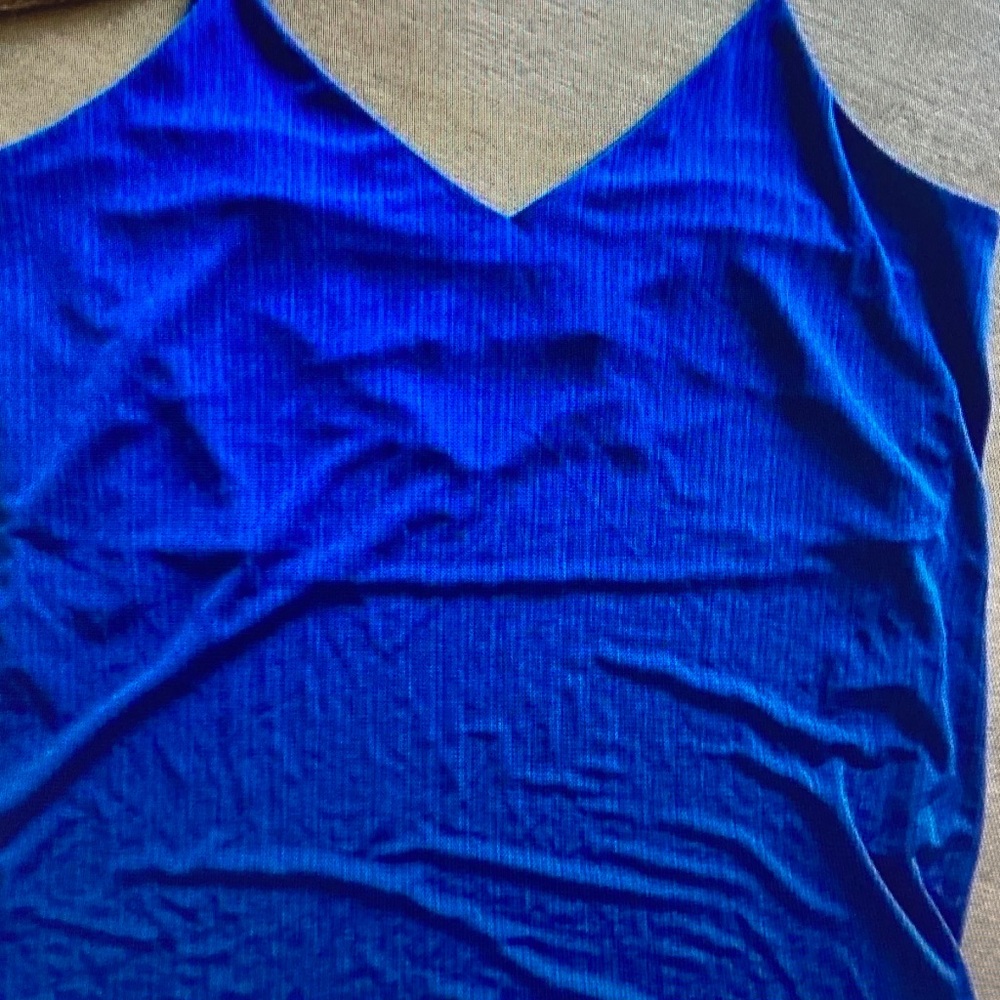 Express Royal Blue V-Neck Ribbed Camisole